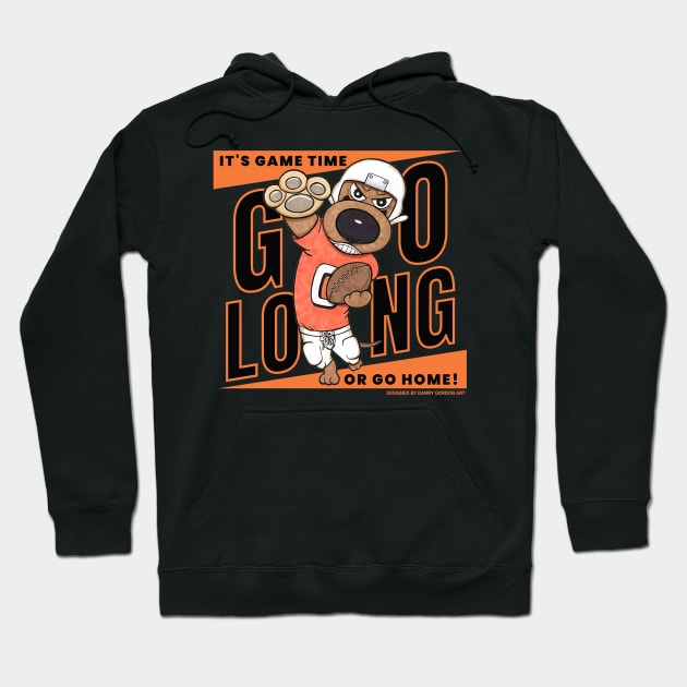 Cute Funny Doxie Dachshund Dog Football Hoodie by Danny Gordon Art